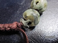細工翡翠編込みブレス